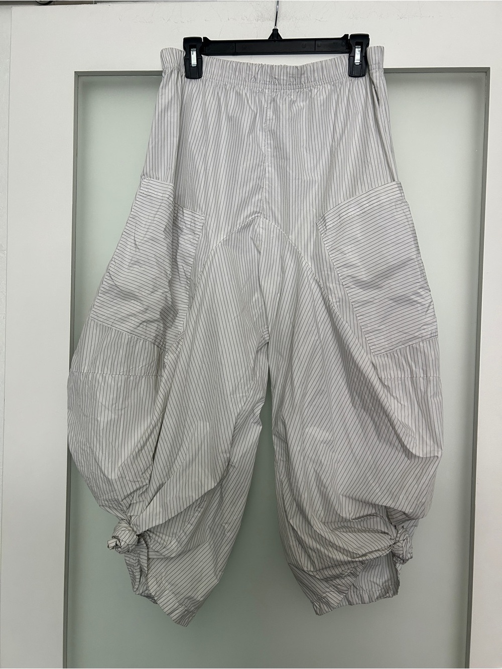Dress to kill DTK white striped Santa Fe balloon barrel parachute pants 1